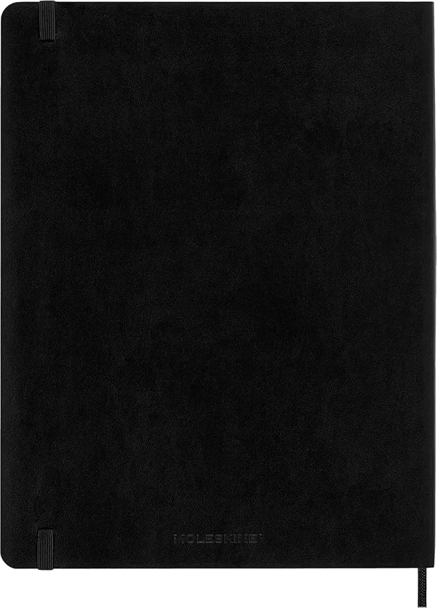 Moleskine Classic Notebook, Soft Cover, XL (7.5" x 9.5") Squared/Grid, Black, 192 Pages