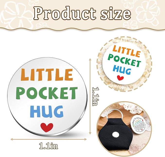 Back to School Supplies for Boys Girls Little Pocket Hug Token | First Day of School Gifts Back to School Stuff for Teens Son Daughter Grandkids Cute School Supplies for Girls