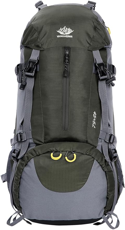 WoneNice 50L(45+5) Waterproof Hiking Backpack Outdoor Daypack w/Rain Cover