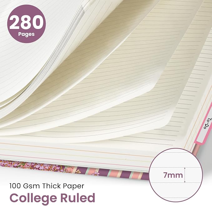 Taja Spiral Notebooks for Work 5 Subject Notebook with Removable Dividers