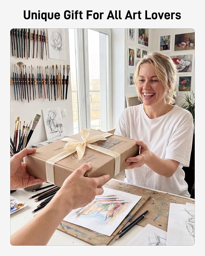 JusArt 72 Oil-Based Colored Pencils – Soft Core, Durable, Vibrant & Ultra-Smooth. Ideal for Adult Coloring, Portrait, Sketching, Landscape. Professional Drawing Pencils for Artists, Adults & Beginners