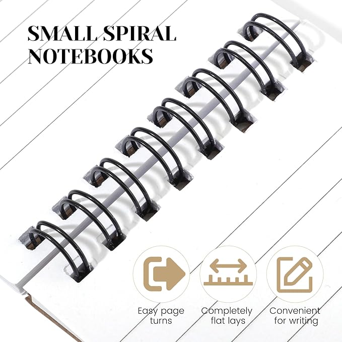Thboxes 8 Pack Pocket Notebook, 3x5 Small Spiral Notebooks with 60 Sheets/120 Lined Pages Small Notebook Spiral Notepads Mini Note Pads Notebooks for Nurse Gifts School Office (Brown)