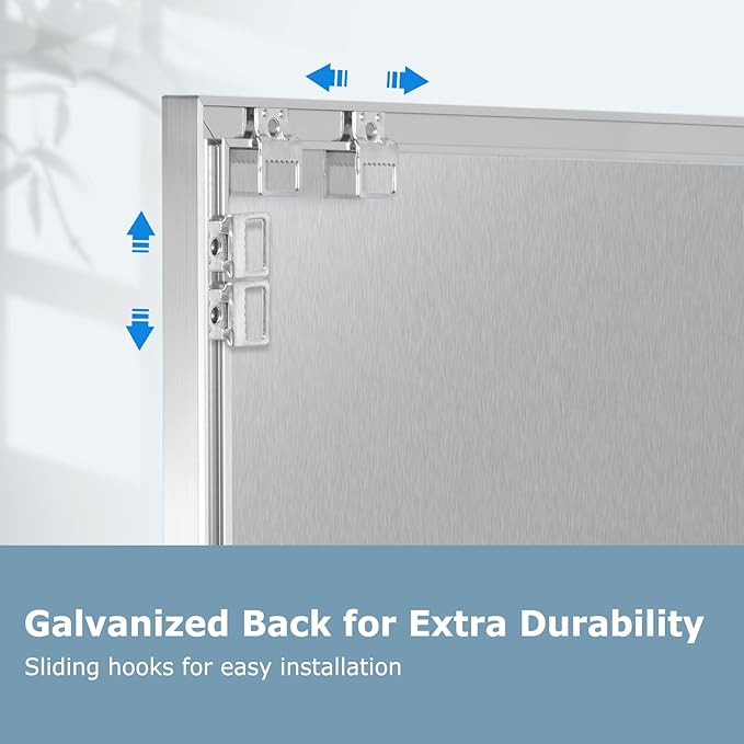 Whiteboard for Wall, 24" x 18" Magnetic White Board Dry Erase Board with Silver Aluminum Frame, Hanging Wipe Board for Office, Home, School, Kitchen, Dorm