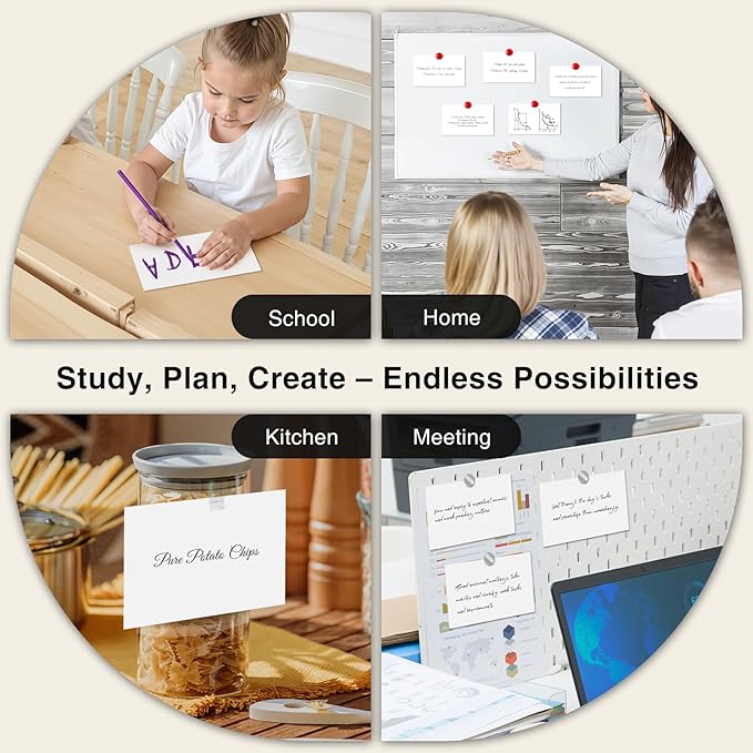 300 Count Blank Index Cards 3x5 Inch White Flash Cards Colored Cardstock, Unruled Note Cards Study Card Portable Learning Flashcards Ideal for Note Taking, Art Sketching, Office & School Supplies