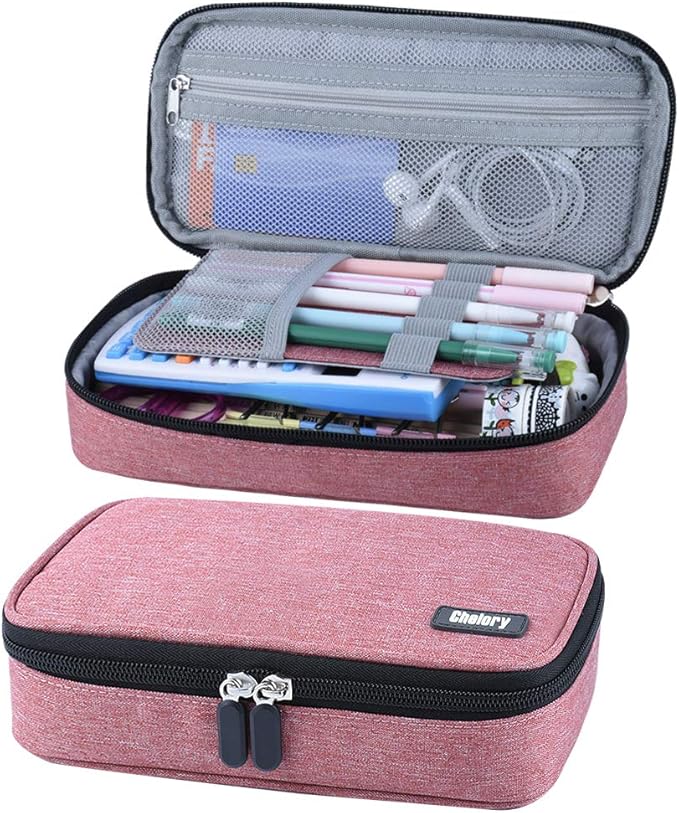 Chelory Big Capacity Pencil Case Large Pencil Bag Pouch Pen Case Pencil Marker Holder Stationery Storage Makeup Bag for Office Supplies Adults