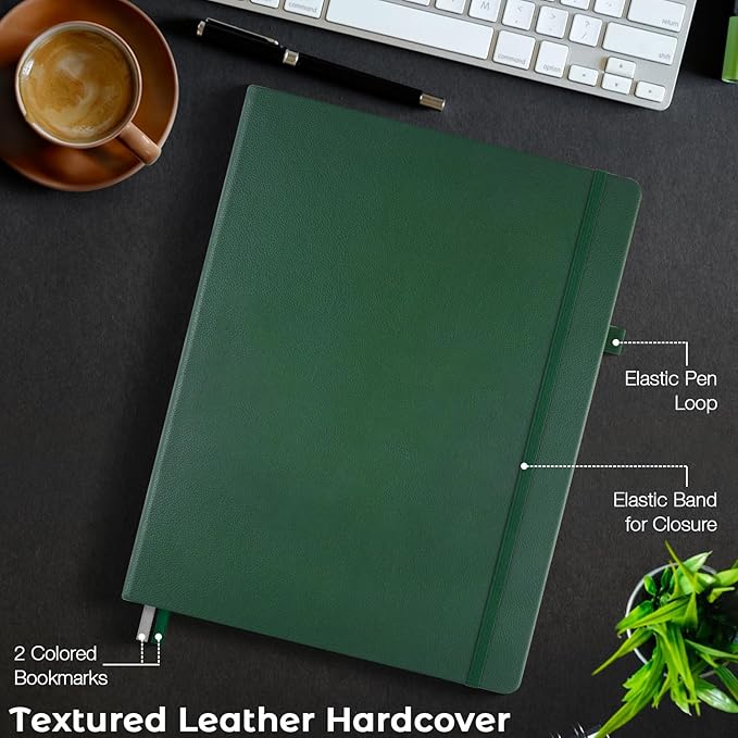3 Pack Dotted Journal, Hardcover Notebook 8.5 x 11, Dot Grid Notebook Journal for Women, Men, Large Leather Journals for Writing, Bullet, No Bleed Thick Paper, A4 Notebooks for Work, School, Notes