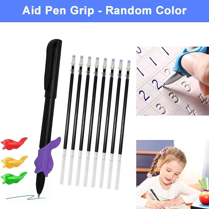 AALGO 30Pcs Magic Pens & Refills for Magic Grooved Writing Practice Workbooks,Disappearing Ink Pen for Handwriting Book,Magic Groove Pen for Cursive Handwriting Workbook or Tracing Books 3-5