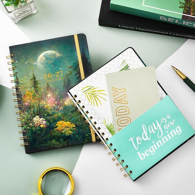 Planner 2026-2027 - Academic Planner 2026-2027, July 2026 - June 2027, 6.3" x 8.4", Weekly and Monthly with Tabs, 26-27 Calendar Planner, Hardcover Planning Agenda Book for Office School, Inner Pocket, Thick Paper