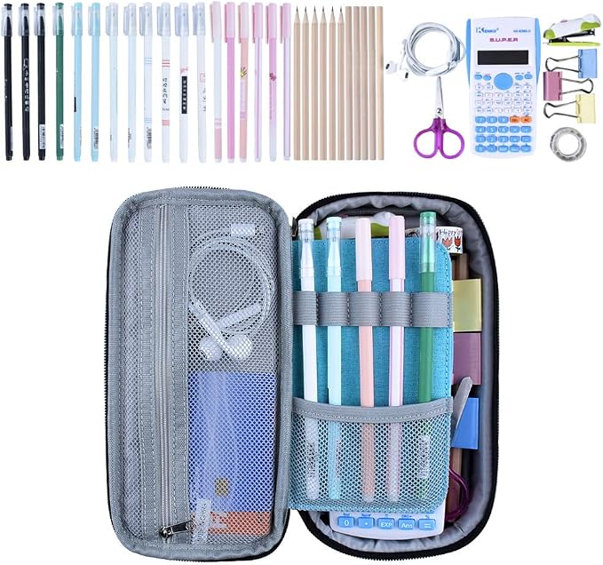 Chelory Big Capacity Pencil Case Large Pencil Bag Pouch Pen Case Pencil Marker Holder Stationery Storage Makeup Bag for Office Supplies Adults