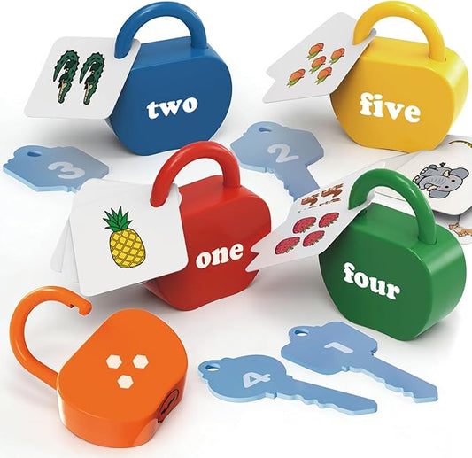 Locks and Key Toddler Toys, Number Counting Cause and Effect Toys for Kids Ages 3-5, Preschool Learning Activities, Kindergarten Classroom Must Haves, Montessori Toy for 3 Year Old