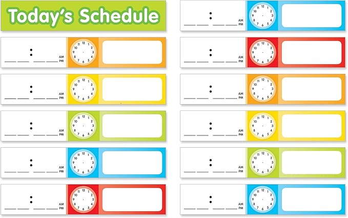 Scholastic Teacher's Friend Schedule Cards Pocket Chart Add-ons, Multiple Colors - Chart not included (TF5405)