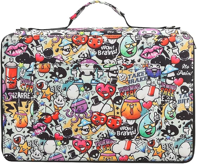 Portable Colored 384 Slots Pencil case Organizer with Printing Pattern for Watercolor Pens or Markers, Pencil Case Organizer for Artist