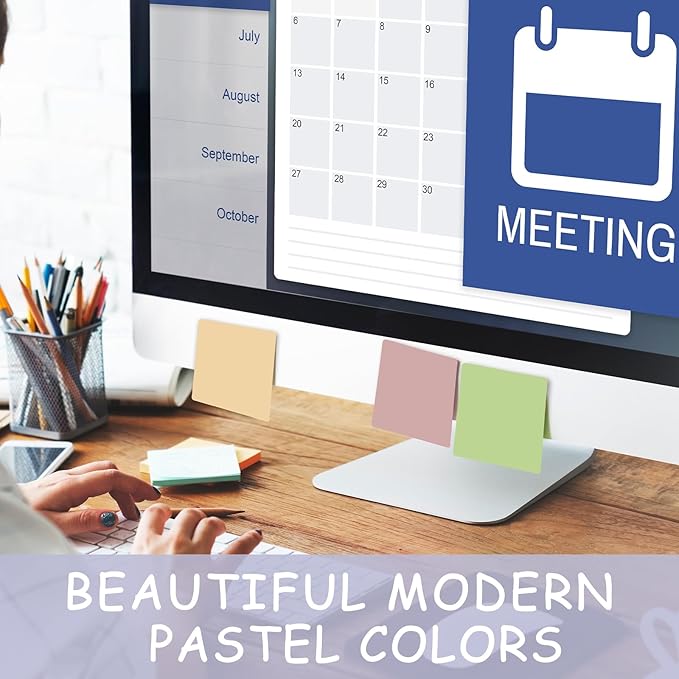 24 Pcs Reusable Dry Erase Sticky Notes 3"x 3" Whiteboard Labels Peel & Stick Dry Erase Colorful Labels and 2 Black Marker for Office Classroom Home Notes Lists Reminders Planning Teach(Morandi Color)