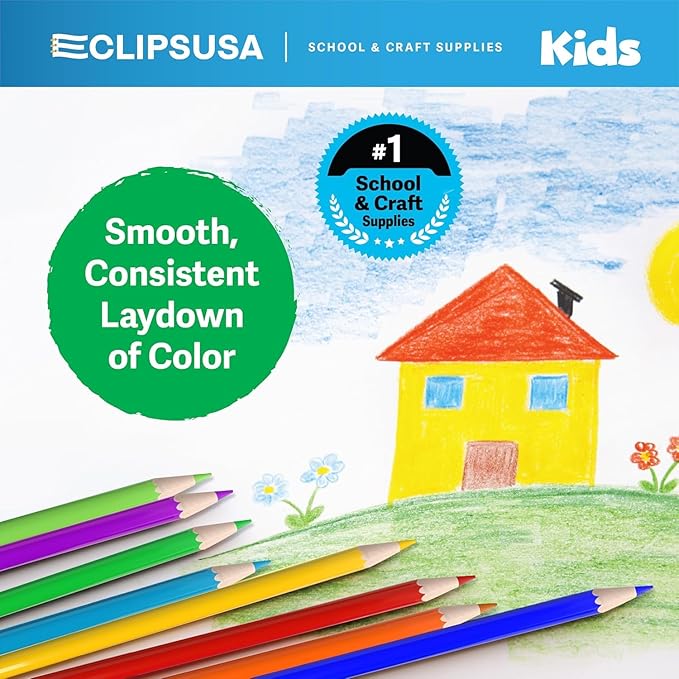 E-CLIPS USA Colored Pencils Bulk 12 Pack Colored Pencils for Kids Coloring Pencils Color Pencil Set (36 Pack)