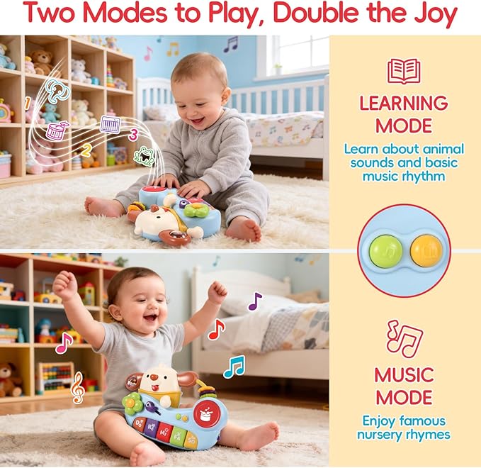 WITALENT Baby Toys, Puppy Baby Musical Piano, Toddler Montessori Toys, Infant 12-18 Months Must Have, Early Learning Educational Keyboard Piano for 1 Year Old Boys Girls Birthday