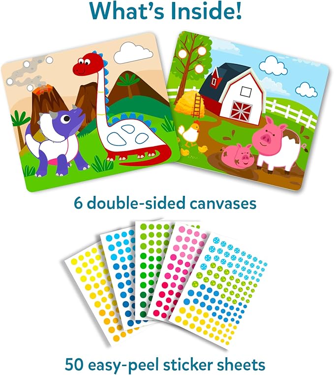 Skillmatics Dot It Sticker Art - Animals & Dinosaurs Combo, Mess-Free Fun for Kids, 750+ Stickers, Craft Kits, DIY Scrapbooking Activity, Travel Toys, Gifts for Ages 3, 4, 5, 6, 7