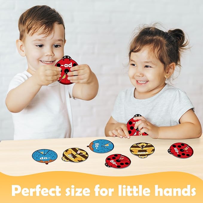 Kasfalci CVC Word Cards,CVC Word Games,Phonics Games,Speech Therapy Toys for Toddlers Kids,Learn to Read,Spelling Reading Learning Game,Kindergarten Preschool Learning Activities Educational Toy