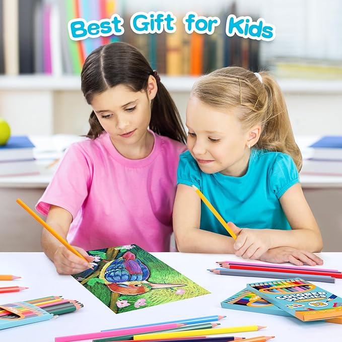288 Count Colored Pencils Bulk, 24 Packs Colored Pencils for Kids 12 Colors, Pre-sharpened Coloring Pencil for Adults, Bulk School Supplies for Teachers, Back to School Supplies, Classroom Prizes
