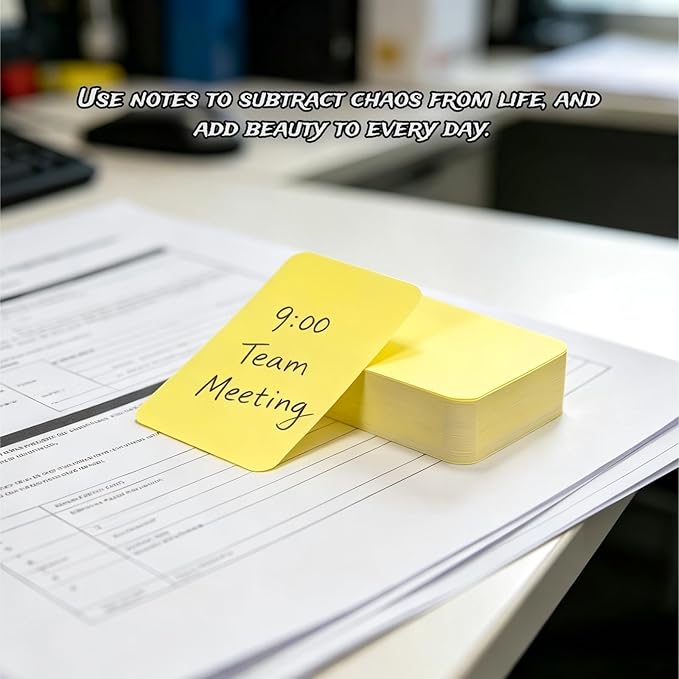 Astero Small Blank 3.5x2in Mini Index Cards & Flash Cards Blank Blank Business Cards to Write On Small Note Cards for Greeting Postcards Vocabulary Bookmarks DIY Messages (Yellow, 100pcs)