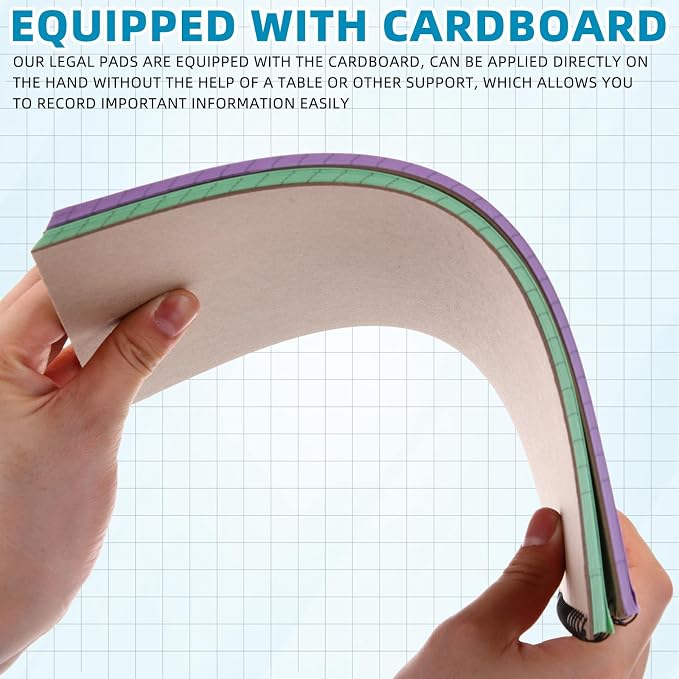 25 Pack Pastel Colored Legal Pads Top Bound Spiral Notebook College Ruled Steno Pads 8.5 x 11, 5 x 8 Inch Hard Cardboard Paper Notepad for Office School (8x11 Inch)