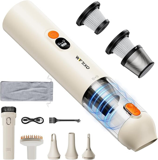 OXILAM Car Vacuum Handheld Vacuum Portable Cordless-14000PA High Power, Blow & Suction 2 in 1, Up to 30 Mins Runtime, Small Vacuum Cleaner for Home, Pet, Car, Office, Ideal Gifts for Men & Women