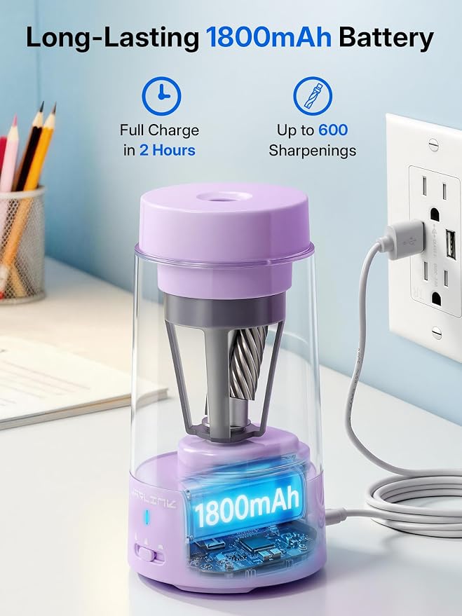 JARLINK Fully Automatic Rechargeable Electric Pencil Sharpener