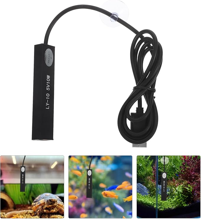 COHEALI Mini Aquarium Heater Small Tank Heater for Betta Fish and Aquatic Turtles 10w USB Abs Material Space Saving Design for 2-5l Turtle Aquariums and Small Betta Fish Tank Setups