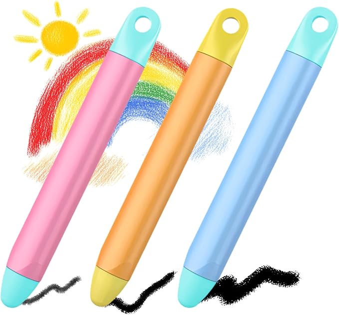 Kid-Friendly Stylus Pen for Touch Screens, 3 Pack Kids Tablet Stylus for iPad, iPhone, Fire Tablet, Fire Kids, Samsung Tablets and All Touch Screen Devices, Safe Stylus Pen for Kids (Only Pens)