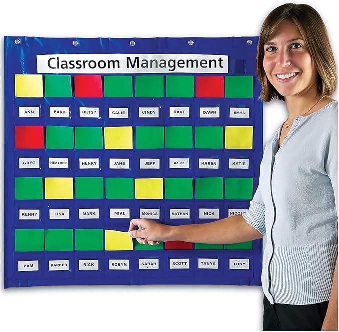 Learning Resources Junior Organization Station Pocket Chart - Pocket Chart for Classroom, Attendance and Schedule Charts for Class Management, Classroom Jobs with Cards