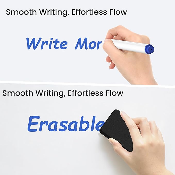 Magnetic White Board for Wall, 36" x 24" Dry Erase Board Kit with 2 Magnetic Dry Erase Markers, 4 Magnets, Eraser, Pen Tray & Mounting Kit – White Board Dry Erase for Home, Office, School