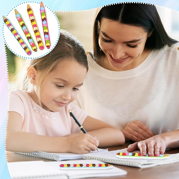 Junkin 32 Pcs Writing Tools Spacers for Writing Handwriting Spacer Tool Classroom Management Tools for Students to Learn Proper Word Spacing (Ice Cream)