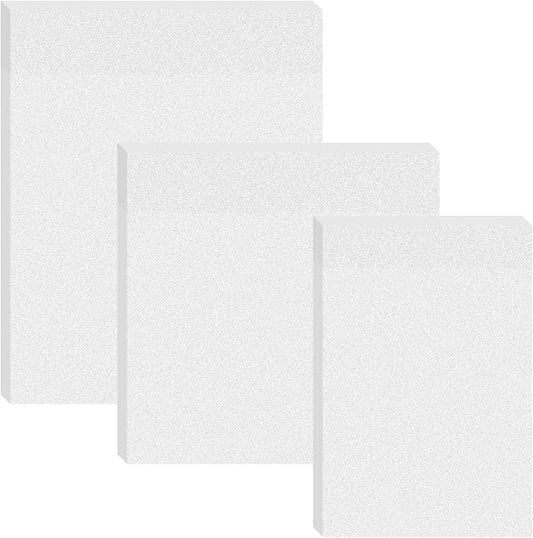 3 Pack Waterproof Sticky Notes, Transparent Sticky Notes, Glitter Sticky Notes Sets,3 Sizes: 2x2.99In,2.99x2.99In, 2.99x3.97 in for Home School Office (3, White)