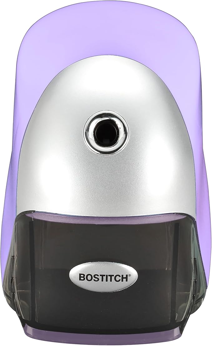 Bostitch Office QuietSharp Executive Heavy Duty Electric Pencil Sharpener for 65% Faster Sharpening and 6X Longer Cutter Life - Colored Pencil Compatible, Purple