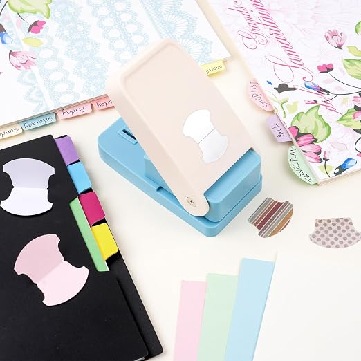 Tab Punch, Tab Puncher for Paper Crafts, DIY Index Tabs Puncher Loose Leaf Separator Label Punches for Planner Inserts, Bible Tabs, Journaling DIY Scrapbooking Notebook Handmade Craft Project