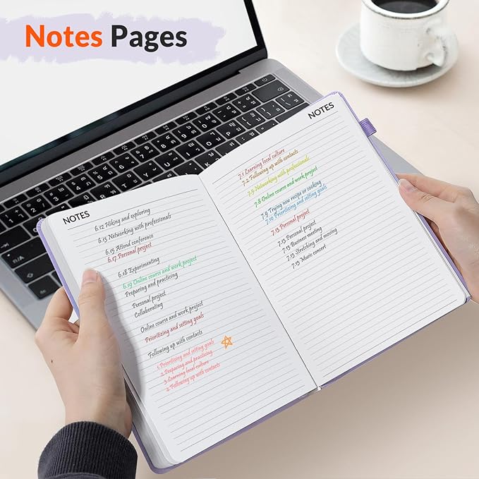 SUNEE 2026-2027 Weekly & Monthly Hardcover Planner 5.5" x 8.3" - 12 Month (July 2026 - June 2027), Small Academic Year Calendar Planner, Pocket, Notes, 100 GSM Paper, Purple