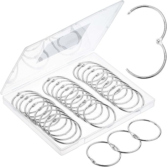 Mr. Pen- Loose Leaf Binder Ring, 2 Inch, 30 Pack, Metal Loose Leaf Binder Book Rings for Books and Index Cards, Scrapbook, Keychains, School, Home, Office, Silver