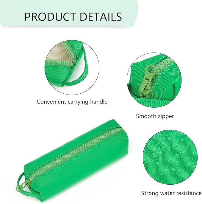 Pencil Case Soft School Pencil Pouch Bag for Easy Carry Stylish and Durable (Grass Green)
