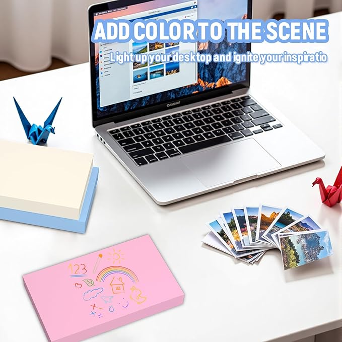 Colored Index Cards 3x5, 300 Pcs Blank Index Cards 3x5, Double-Sided Blank Flashcards, 6 Colors Note Cards 3 x 5, Heavy Bright Flash Cards for Studying, Colored Notecards for Office, School, and Home