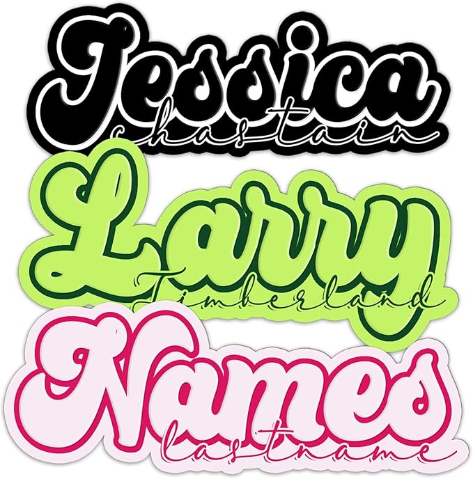Custom Name Retro Style Sticker Personalized Color First Name Last Name Stickers 90s Cute Decal Waterproof Vinyl Decal for Water Bottles Tumbler Laptop Hard Hat Car Kindle Gifts for Kids Girl Boy