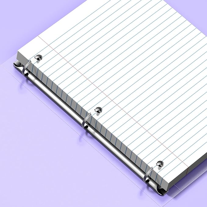 Loose Leaf Paper, 8.5x11 Wide Ruled, Notebook Paper for 3 Ring Binders, White Binder Notebook, 3 Hole Punch Paper, 100 Sheets/pack, 1 Pack