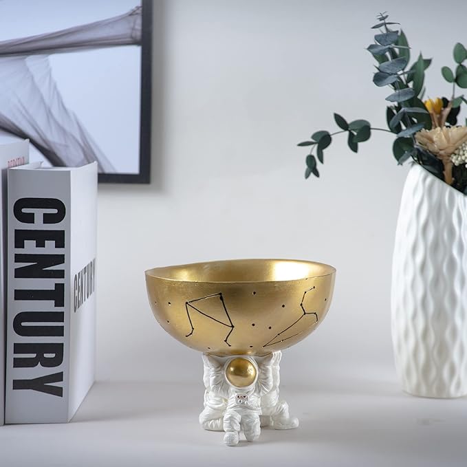 Astronaut Decorative Bowl for Sundries, Spaceman Candy Bowl, Key Holder and Jewelry Storage Box, Astronaut Decor, Gifts for Spaceman Lover, Resin, 5.09" W