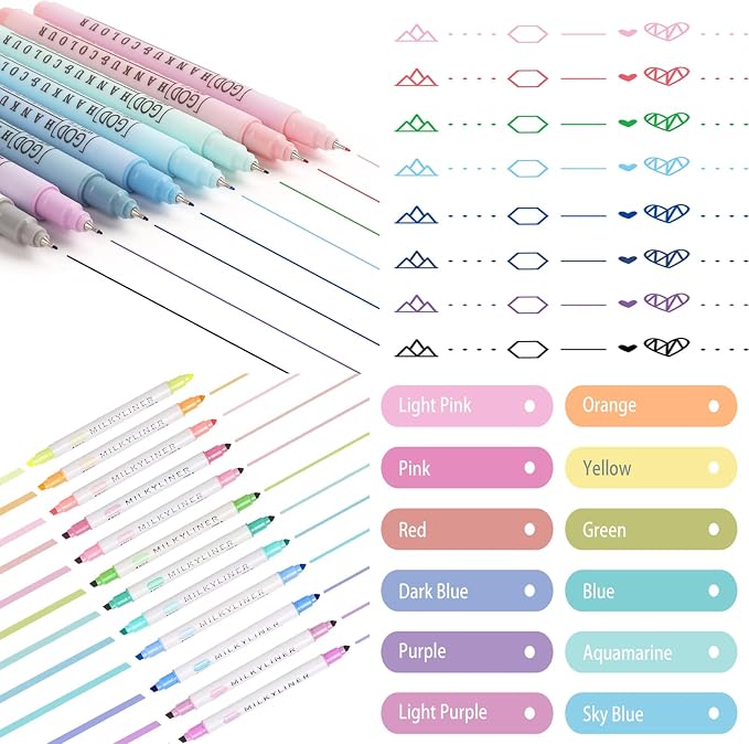 HANKU 20 Pack Bible Highlighters and Pens No Bleed Through for Bible Study