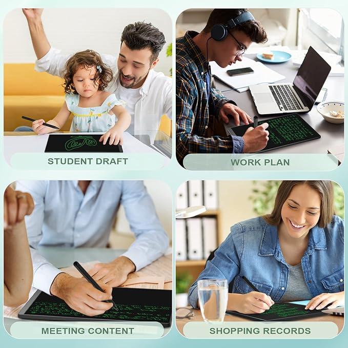 LCD Writing Tablet for Adults- 10.5″ LCD Writing Tablet,Double-Sided Full Screen,Digital Notepad for School,Office,Home,Erasable,Reusable