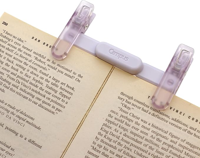 KOKUYO Campus Book Clip, Portable Pen-Style Holder for Thick Textbooks, Independent Dual Clips, Semi-Transparent Design to See Text - Green