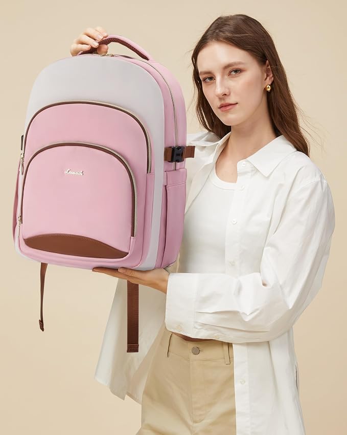LOVEVOOK Laptop Backpack for Women, 15.6-Inch Work Backpack, Back to School Bookbag for College Student Teen Girls, Casual Personal Item Travel Bag Business Computer Daypack for Teacher Nurse, Gift