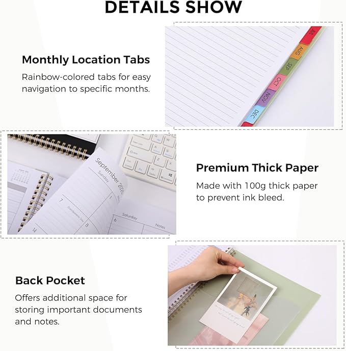 SKYDUE Appointment Book 2026-2027, Academic Hourly Planner from July 2026 - June 2027, 8.5" x 11" Weekly & Monthly Schedule Planner with 15-Minute Interval- Perfect for Daily Planning Green