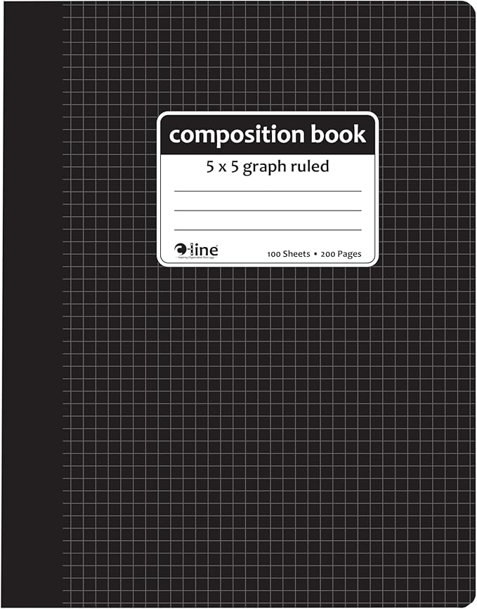 C-Line Composition Notebook, 5 x 5, Graph Ruled, Black Marble (22301)