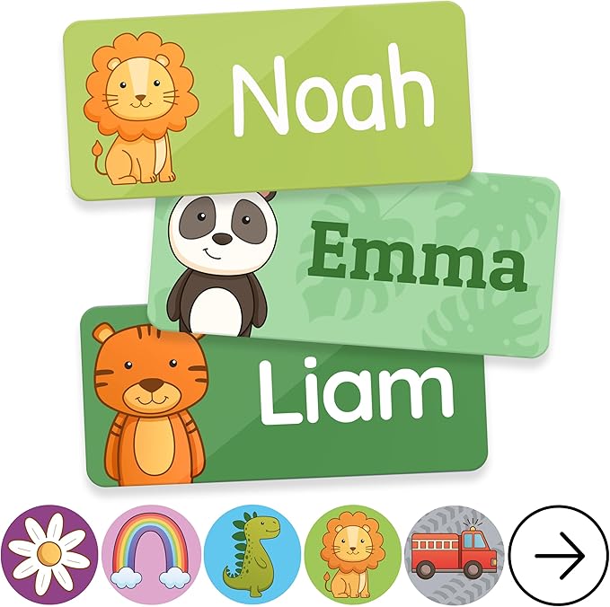 TagBuddy® Personalized Daycare Name Labels for Kids [210pcs] - Waterproof Name Stickers for School, Baby Bottles & Clothing - Custom Name Stickers - Washable Stick On Labels (1.2”x0.5”)