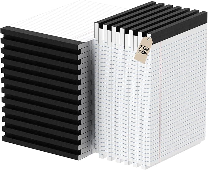 Legal Pads 8.5 X11, Narrow Ruled Notepads, 36 Pack, 50 Sheet/Pad, White Legal Pads, Tear Off Notepad, Perforated Writing Pad, Notebook Paper College Ruled, Notepads for Office Home School, Notepad