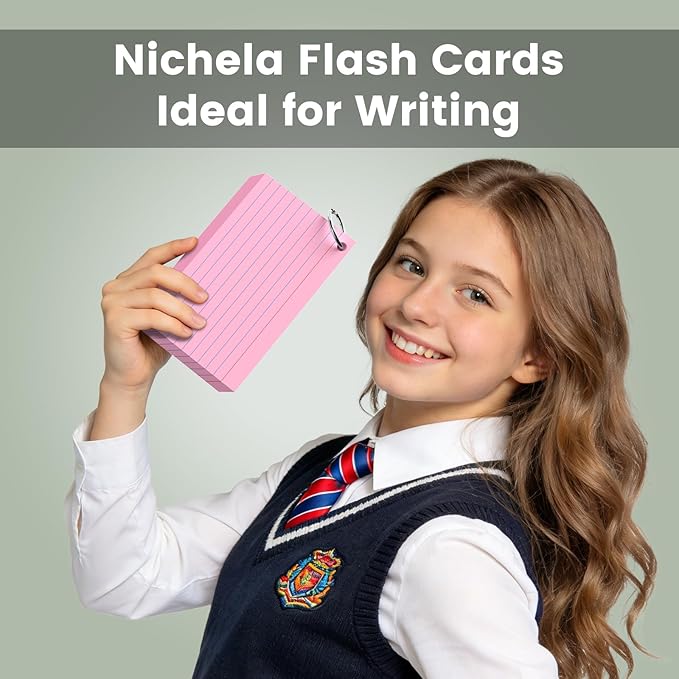 300 Count Index Cards 3 x 5 Inch Pink Flash Cards with Ring, Heavy Flashcards College Ruled Home Organization, Durable Study To Do List Note Cards with Ruled Lines for Office & School Supplies